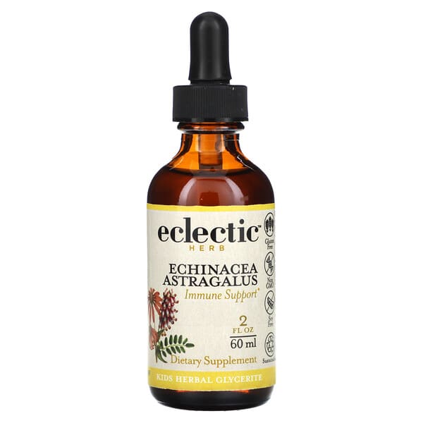Eclectic Institute, Kids Herbal Glycerite, Echinacea Astragalus, 2 fl oz (60 ml)