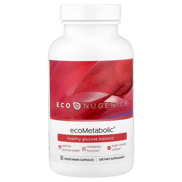 Econugenics, EcoMetabolic, 건강한 글루코오스 밸런스, 베지 캡슐 90정