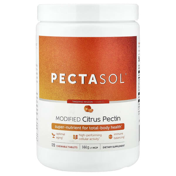 Econugenics, PectaSol® Modified Citrus Pectin, Tangerine Infusion, 120 Chewable Tablets — product photo 1