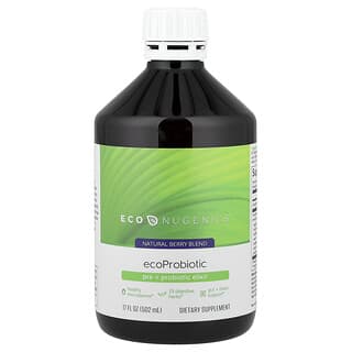 إيكونوجينيكس‏, EcoProbiotic ، البريبيوتيك + إكسير البروبيوتيك العضوي ، التوت الطبيعي ، 17 أونصة سائلة (500 مل)