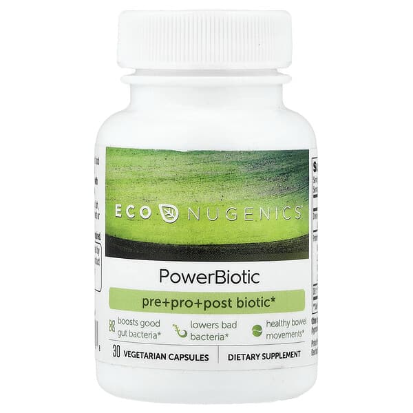 Econugenics, PowerBiotic, 30 cápsulas vegetales