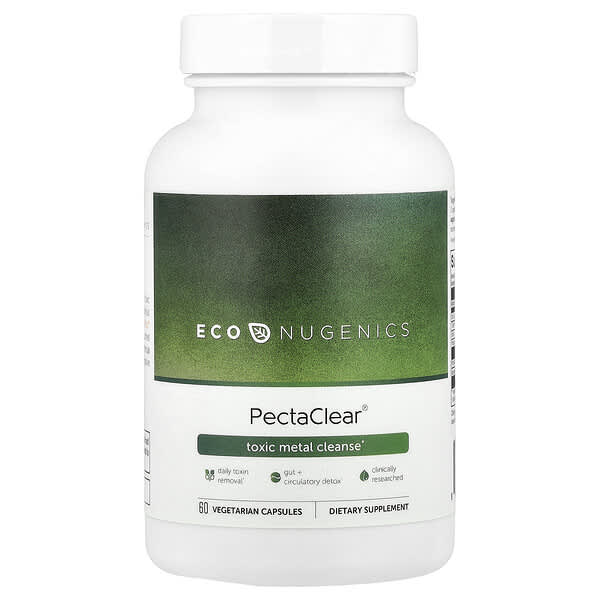 Econugenics, PectaClear, 독성 중금속 클렌즈, 베지 캡슐 60정