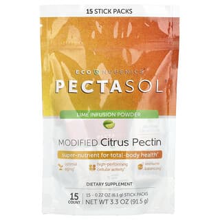 Econugenics, Pectasol®, Pectine d'agrumes modifiée, 15 sachets en stick, 6,1 g chacun