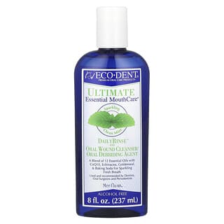 Eco-Dent, Máximo cuidado esencial de la boca, enjuague diario y limpiador de heridas orales, menta limpia y brillante, 8 fl oz (237 ml)