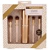 Gold Collection, Soft Smokey Eye Brush Set, 4 Brushes + Case