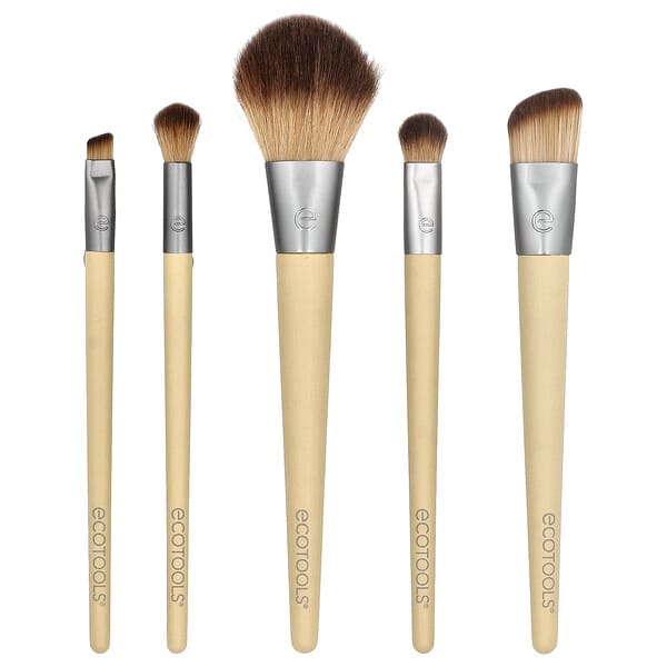EcoTools, दिन की शुरुआत खूबसूरती से करें ब्रश सेट, 5 पीस सेट और स्टोरेज टिन