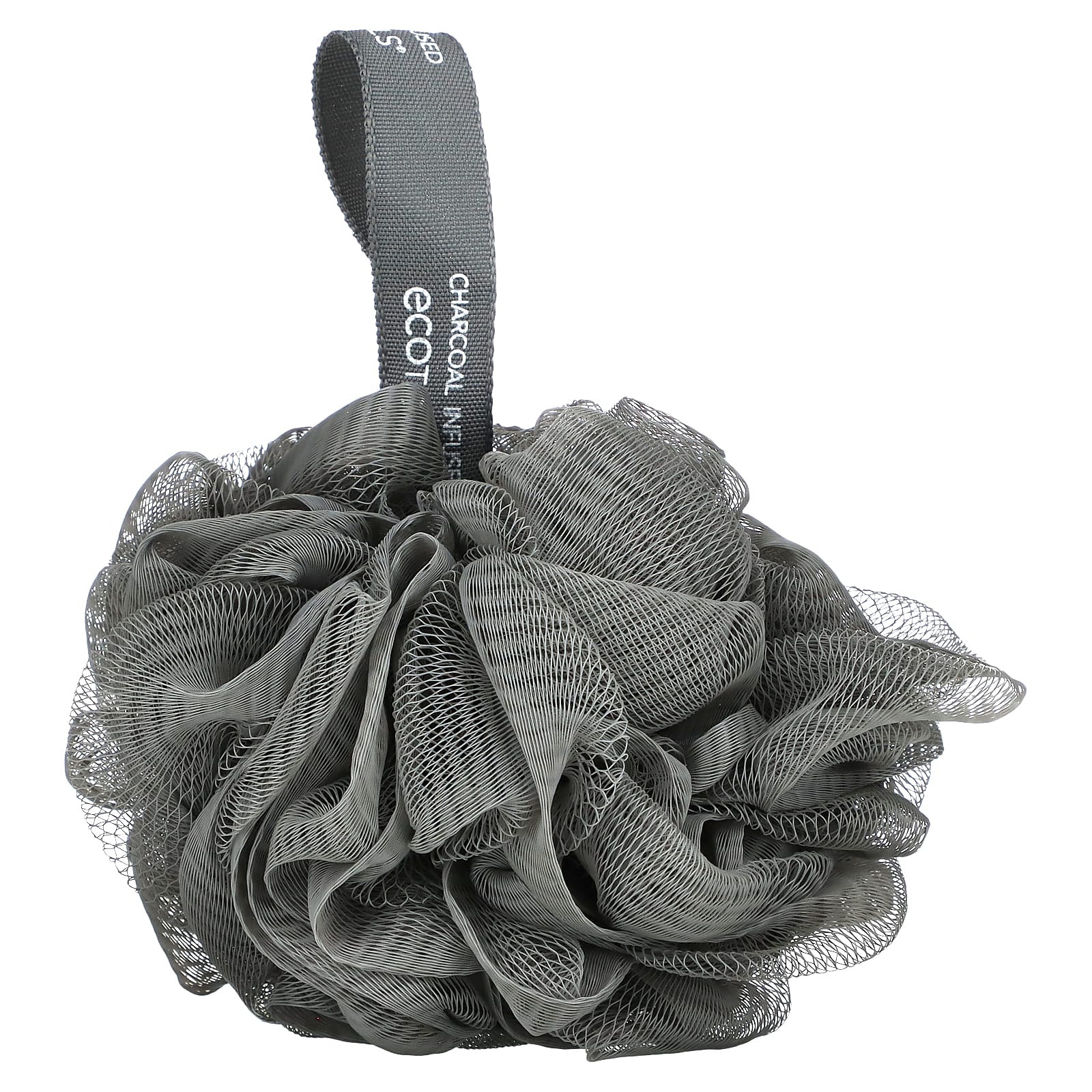 EcoTools, Charcoal EcoPouf Bath Sponge, Gray, 1 Sponge