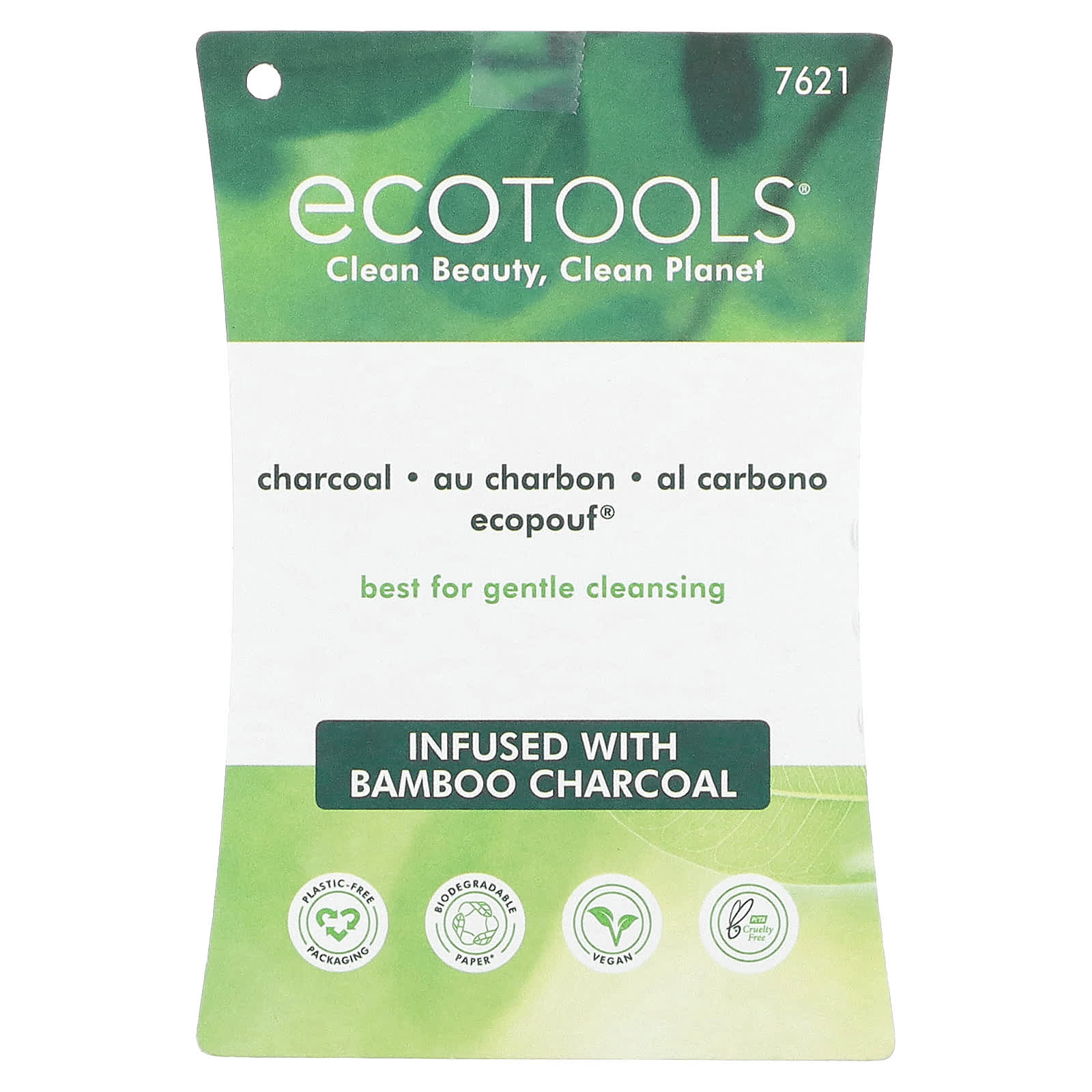 EcoTools, Charcoal EcoPouf Bath Sponge, Gray, 1 Sponge