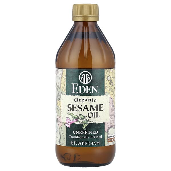 Eden Foods, 유기농 참기름, 미정제, 16액량 온스 (473 ml)