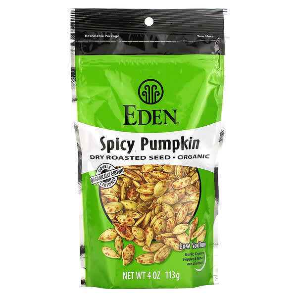 Eden Foods, органічне пряне смажене насіння гарбуза, 113 г (4 унції)