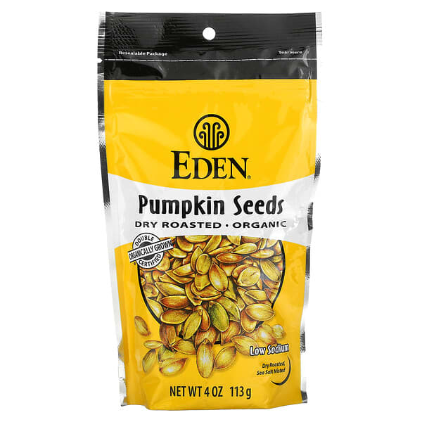 Eden Foods, Graines de potiron biologiques, grillées à sec, 4 oz (113 g)