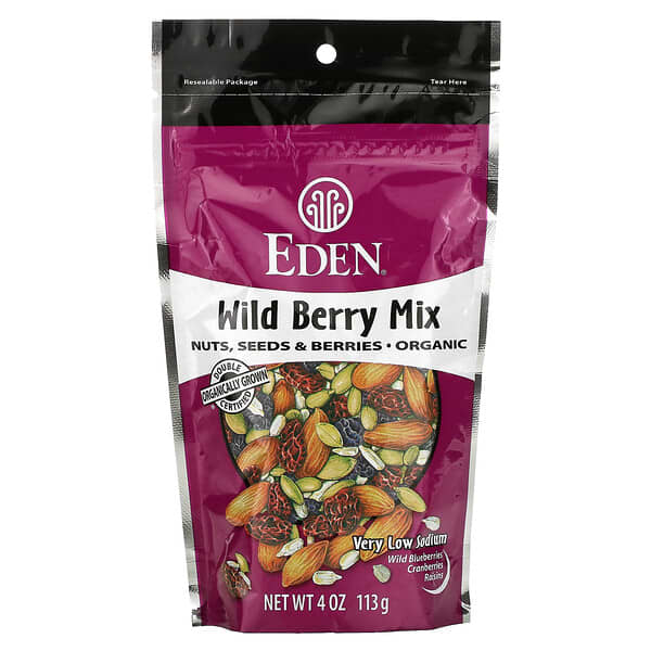 Eden Foods, Biologique, mélange de baies sauvages, noix, graines et baies, 4 oz (113 g)
