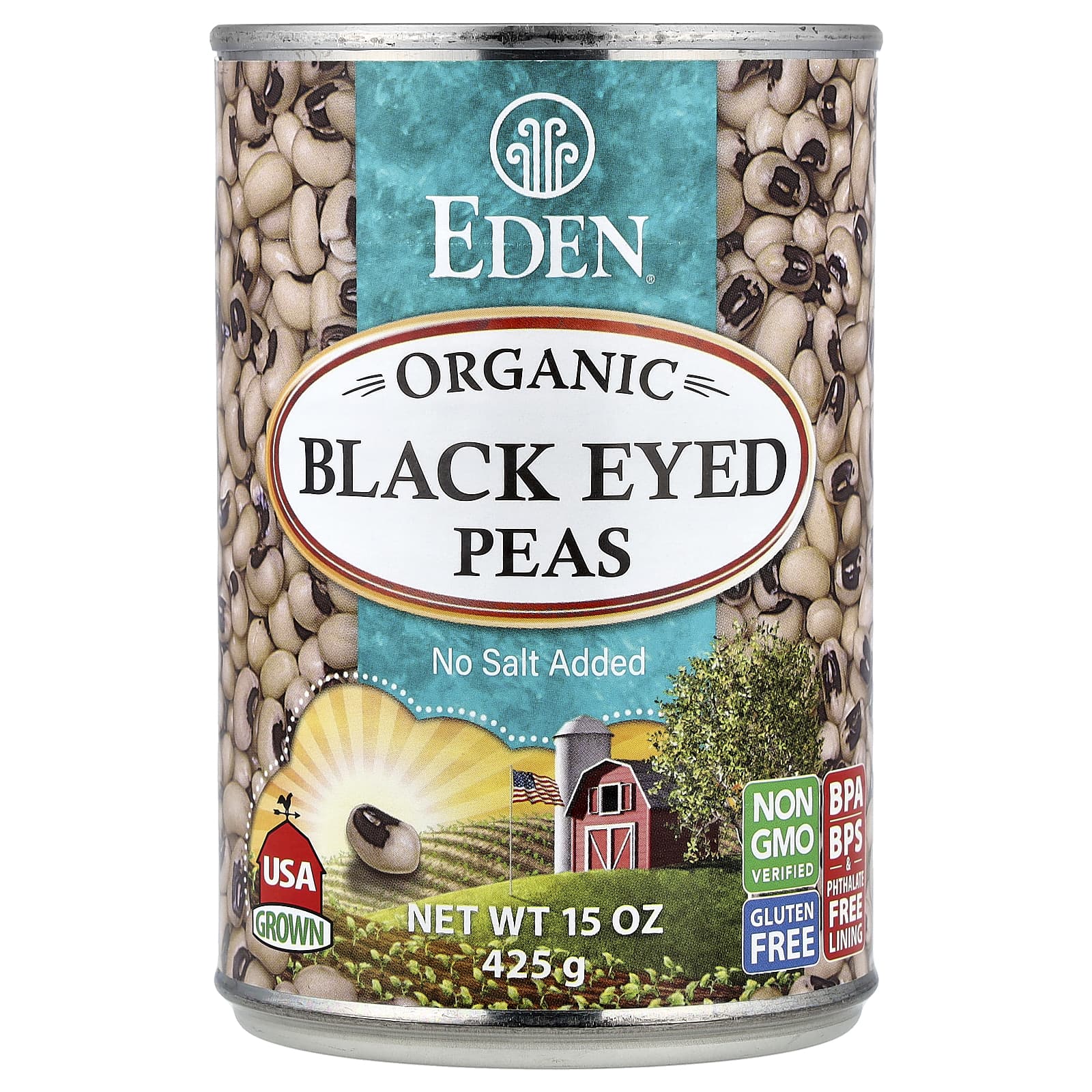 Eden Foods, органический черный горох, 425 г (15 унций)