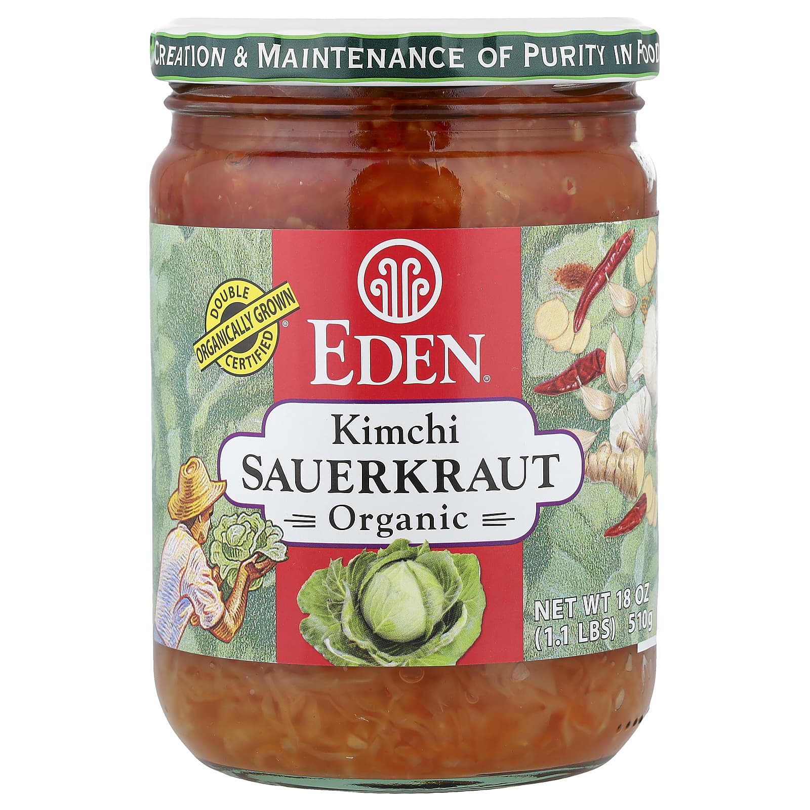 Eden Foods, органическая квашеная капуста для кимчи, 510 г (18 унций)