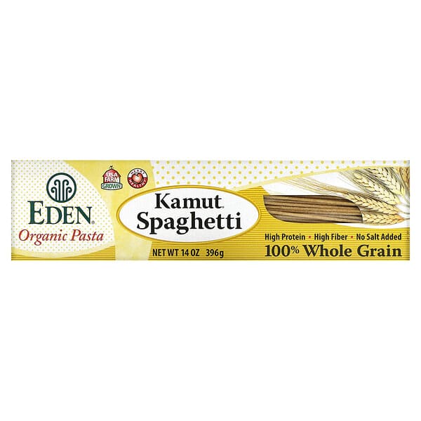 Eden Foods, Massa orgânica, Espagueti Kamut, 100% grãos inteiros, 14 oz (396 g)