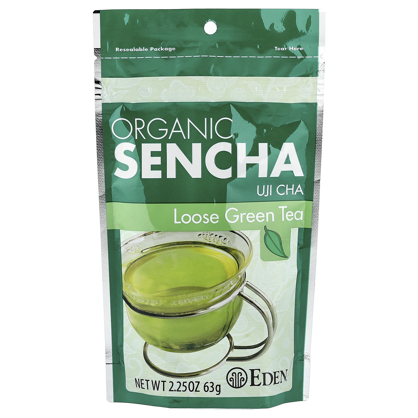 Eden Foods, органический сенча, удзи ча, рассыпной зеленый чай, 63 г (2,25 унции)