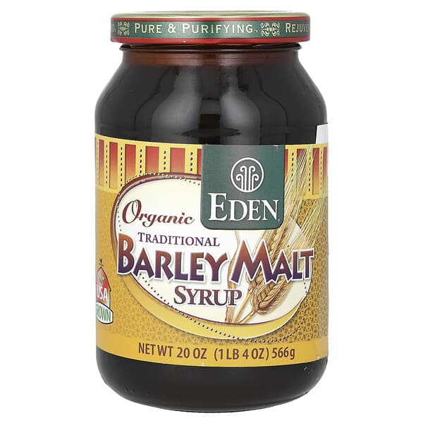 Eden Foods, 유기농 전통 보리 맥아 시럽, 20 oz (566 g)