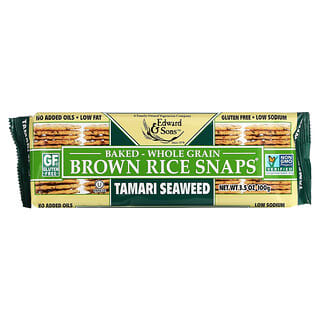 Edward & Sons, Riz brun entier cuit au four, algues Tamari, 3,5 oz (100 g)