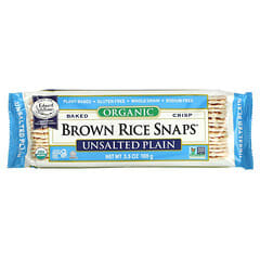 إدوارد أند صونز‏, عضوي، بسكويت Baked Whole Grain Brown Rice Snaps، سادة غير مملح، 3.5 أونصات (100 جم)