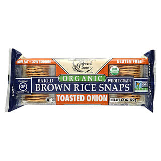 Edward & Sons, Organic, Baked Whole Grain Brown Rice Snaps, Toasted Onion, 3.5 oz (100 g)