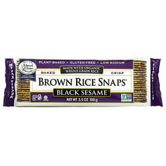 Edward & Sons, Brown Rice Snaps, запечені цільнозернові крекери, з чорним кунжутом, 100 г (3,5 унції)