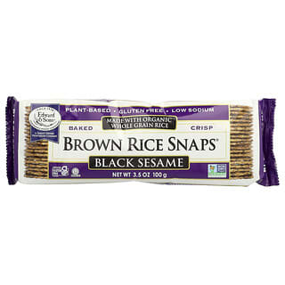 Edward & Sons, Baked Whole Grain Brown Rice Cakes, Black Sesame, 3.5 oz (100 g)
