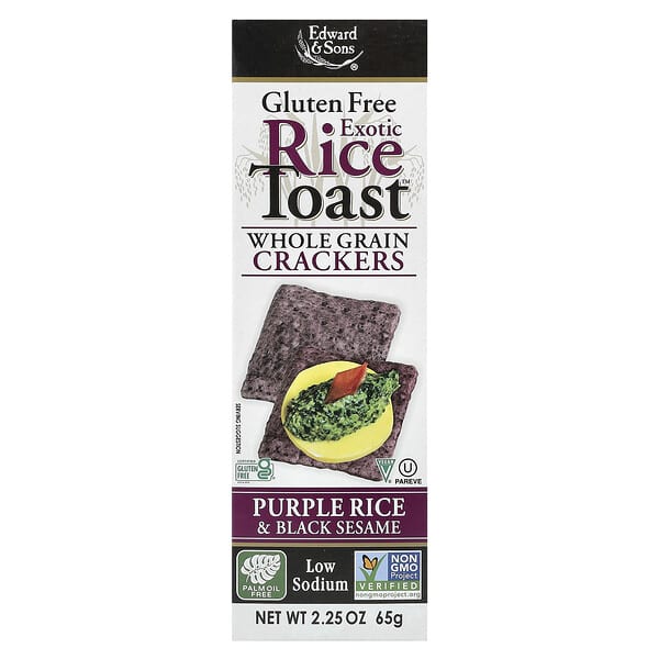 Edward & Sons, Exotic Rice Toast™，全麥餅乾，紫米和黑芝麻，2.25 盎司（65 克）