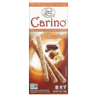 Edward & Sons, Carino, вафельные трубочки с начинкой, лесной орех, 100 г