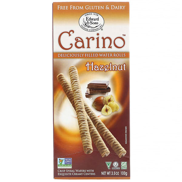 Edward & Sons, Carino Filled Wafer Rolls, Hazelnut, 3.5 oz (100 g)