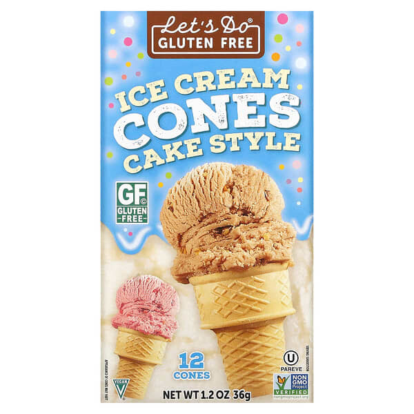 Edward & Sons, Conos de helado sin gluten, estilo pastel, 12 conos