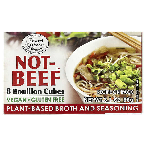 Edward & Sons, Not-Beef™ 부용 큐브, 8개, 88g(3.1oz)