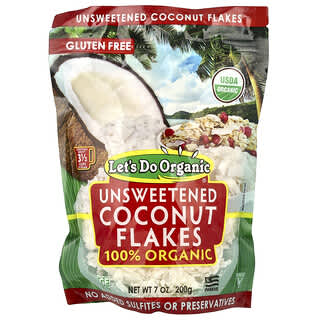 Edward & Sons, Let's Do Organic®, 100% Organic Unsweetened Coconut Flakes, 7 oz (200 g)