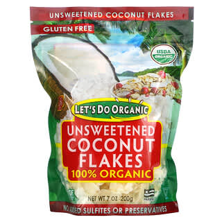 Edward & Sons, Let's Do Organic, Flocons de noix de coco non sucrés 100 % biologiques, 200 g