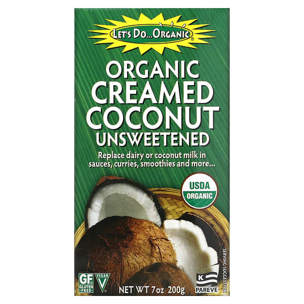 Edward & Sons, Let's Do Organic, органічні кокосові вершки, без додавання цукру, 200 г (7 унцій)