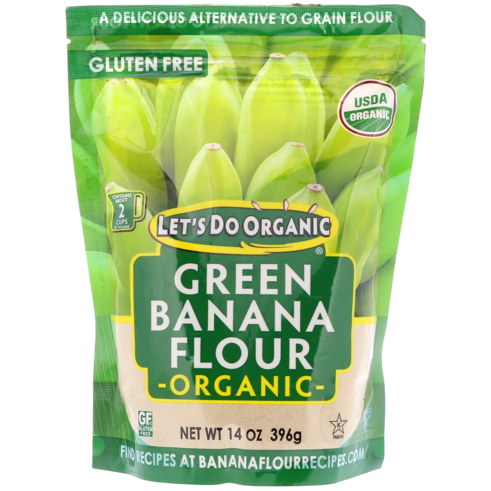 Edward  Sons, Let's Do Organic、オーガニック・グリーンバナナ粉、14 oz (396 g)
