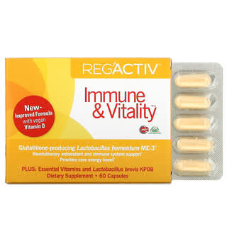 Dr. Ohhira's, Essential Formulas Inc., Reg'Activ, Immune & Vitality, Refuerzo inmunitario y para la vitalidad, 60 cápsulas