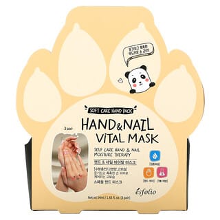 Esfolio, Hand & Nail Vital Mask, 3 Pairs, 0.61 fl oz (18 ml) Each