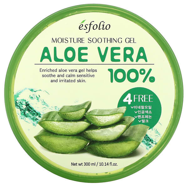 Esfolio‏, 100% Aloe Vera Moisture Soothing Gel, 10.14 fl oz (300 ml)