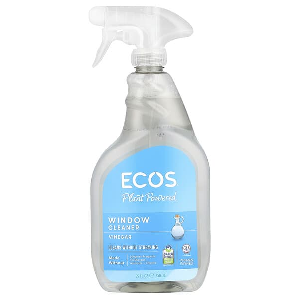 Earth Friendly Products, Ecos®, 식물성 유리창 클리너, 식초, 650ml(22fl oz)