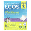 إيرث فريندلي برودكتس, Ecos® ، مناديل تنظيف الغسيل التي تعمل بالطاقة النباتية برائحة اللافندر والفانيليا ، 50 منديلًا