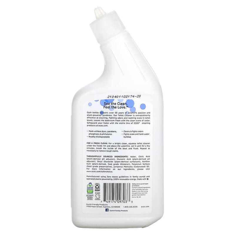 Eco-Conscious Toilet Cleaner With Septic Safe Formula - ECOS®