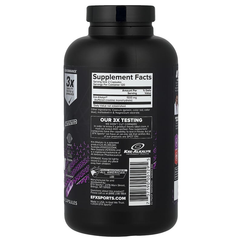 Kre-Alkalyn® EFX, 240 Capsules (750 mg per Capsule)