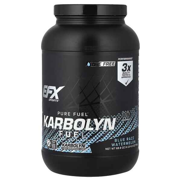 EFX Sports, Pure Fuel, Karbolyn Fuel®, Blue Razz Watermelon, 4 lb 4.8 oz (1,950 g)