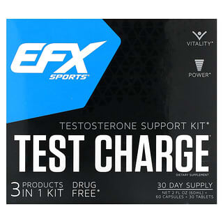 EFX Sports, Test Charge, Kit de Suporte de Testosterona, 1 Kit