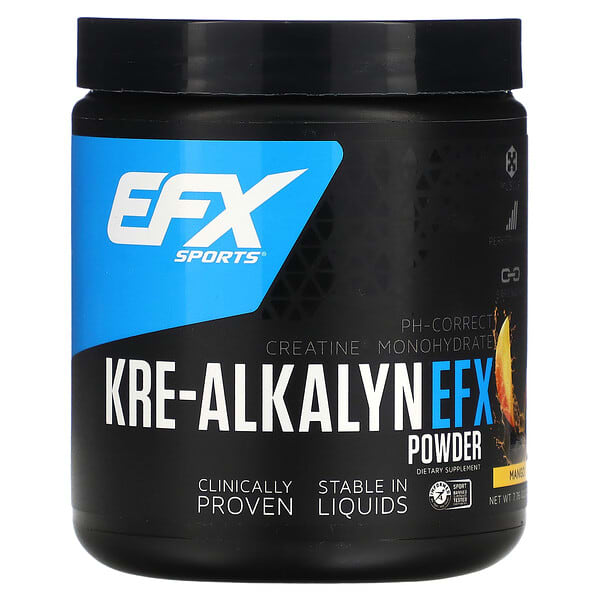 EFX Sports‏, אבקת Kre-Alkalyn EFX, מנגו, 220 גרם (7.76 אונקיות)