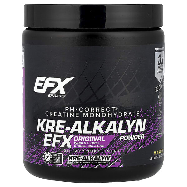 EFX Sports, Kre-Alkalyn EFX 粉，芒果，7.76 盎司（220 克）