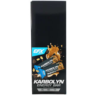EFX Sports, Karbolyn Energy, батончик с арахисовым маслом и шоколадной крошкой, 12 батончиков, по 2,12 (60 г)