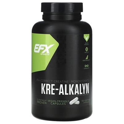 EFX Sports, Kre-Alkalyn, 1500 mg, 120 Vegetarian Capsules (750 mg per capsule)