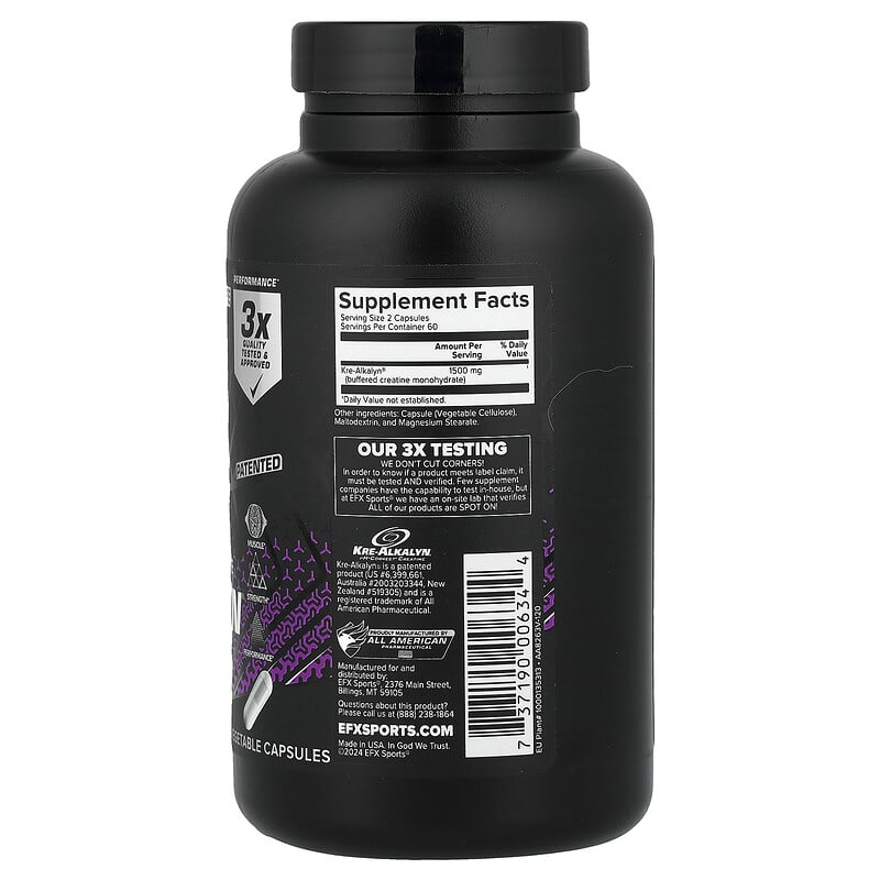 Kre-Alkalyn®, 120 Vegetable Capsules (750 mg per Capsule)