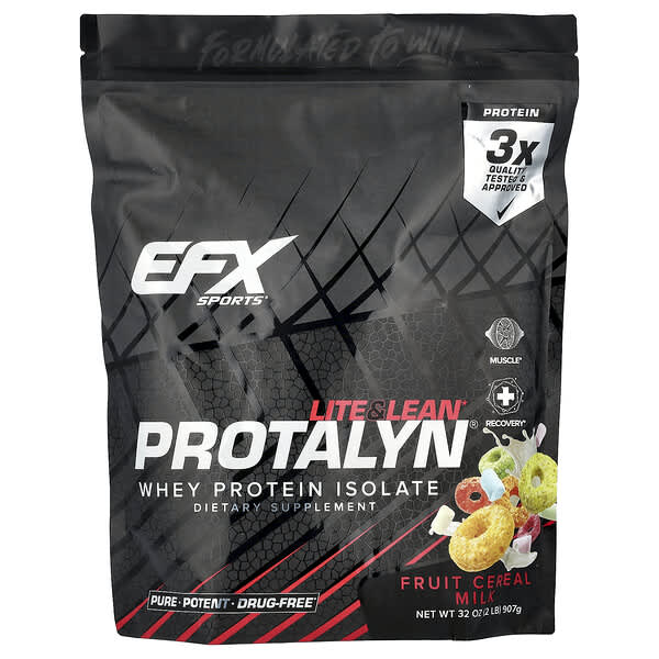 EFX Sports, Protalyn® 분리유청단백질, 과일 시리얼 밀크, 907g(2lb)